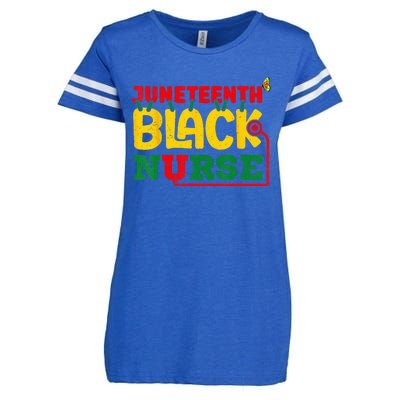 Juneteenth Celebrate Black Nurse Enza Ladies Jersey Football T-Shirt