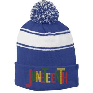 Junenth Celebrating Black Freedom 1865 African American Great Gift Stripe Pom Pom Beanie