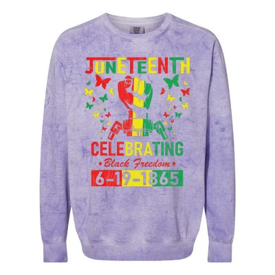 Juneteenth Celebrating Black Freedom 1865 African American Colorblast Crewneck Sweatshirt