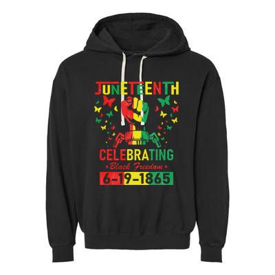 Juneteenth Celebrating Black Freedom 1865 African American Garment-Dyed Fleece Hoodie