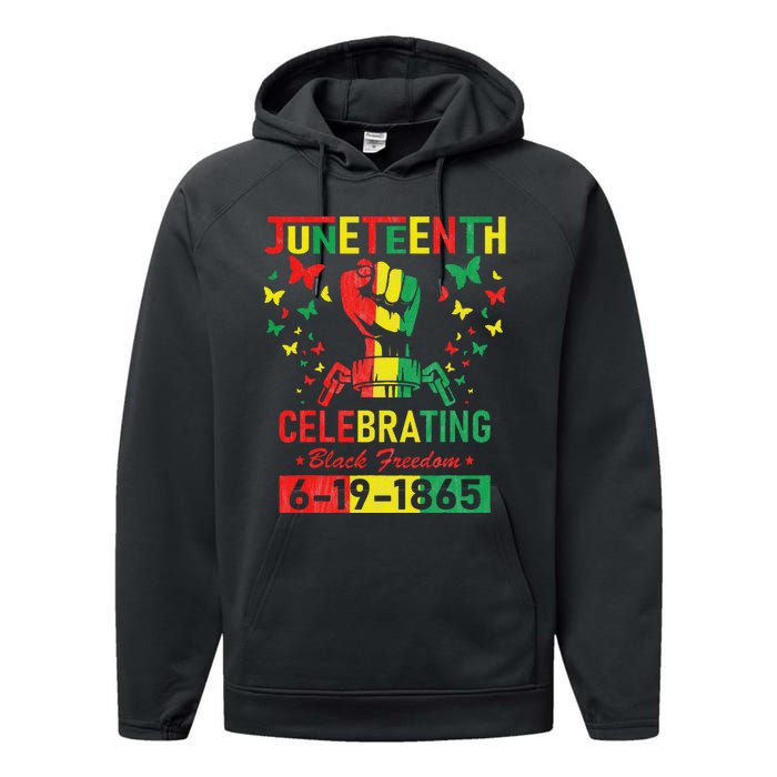 Juneteenth Celebrating Black Freedom 1865 African American Performance Fleece Hoodie