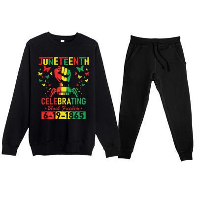 Juneteenth Celebrating Black Freedom 1865 African American Premium Crewneck Sweatsuit Set