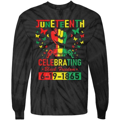 Juneteenth Celebrating Black Freedom 1865 African American Tie-Dye Long Sleeve Shirt