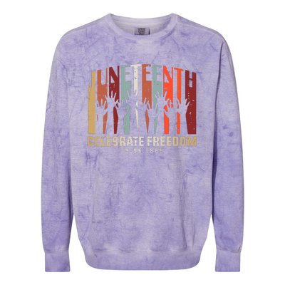 Juneteenth Celebrating Black Freedom, Black History Colorblast Crewneck Sweatshirt