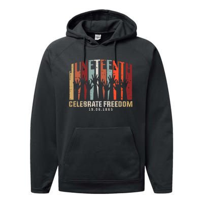 Juneteenth Celebrating Black Freedom, Black History Performance Fleece Hoodie