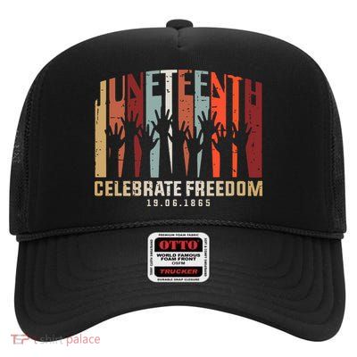 Juneteenth Celebrating Black Freedom, Black History High Crown Mesh Back Trucker Hat
