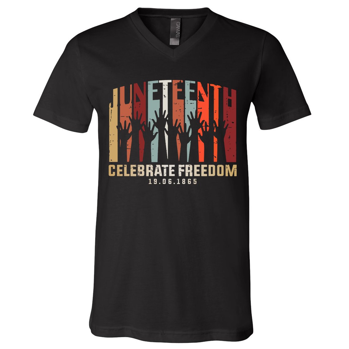 Juneteenth Celebrating Black Freedom, Black History V-Neck T-Shirt