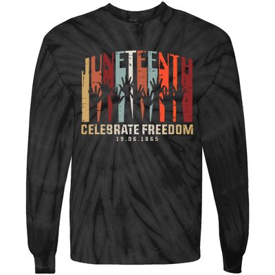 Juneteenth Celebrating Black Freedom, Black History Tie-Dye Long Sleeve Shirt