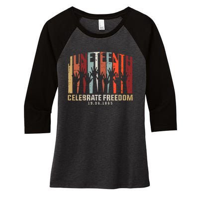 Juneteenth Celebrating Black Freedom, Black History Women's Tri-Blend 3/4-Sleeve Raglan Shirt