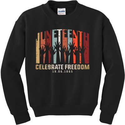 Juneteenth Celebrating Black Freedom, Black History Kids Sweatshirt