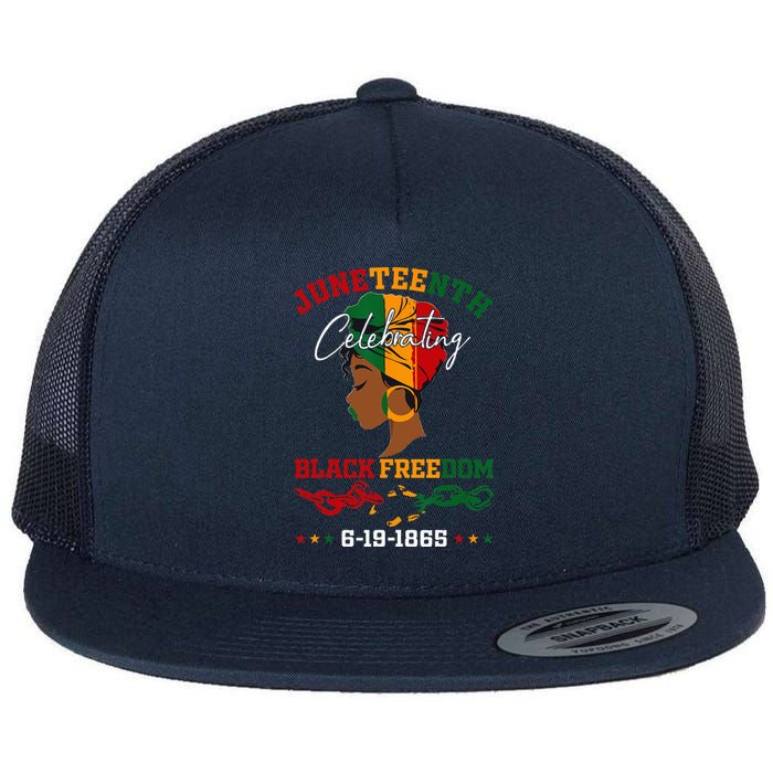 Juneteenth Celebrating Black Freedom 1865 African American Flat Bill Trucker Hat