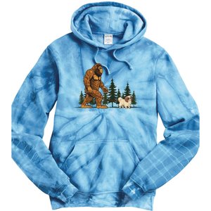 Japanese Chin Bigfoot Dog Walking Dog Mom Dad Tie Dye Hoodie