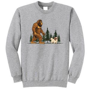 Japanese Chin Bigfoot Dog Walking Dog Mom Dad Tall Sweatshirt