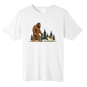 Japanese Chin Bigfoot Dog Walking Dog Mom Dad Tall Fusion ChromaSoft Performance T-Shirt