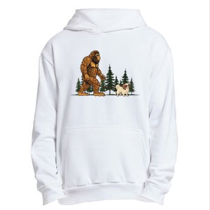 Japanese Chin Bigfoot Dog Walking Dog Mom Dad Urban Pullover Hoodie