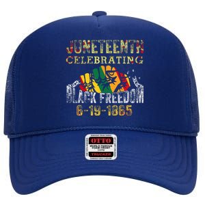 Juneteenth Celebrating Black Freedom 1865 African American High Crown Mesh Back Trucker Hat