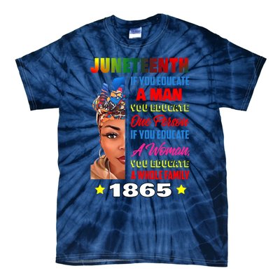 Juneteenth Celebrating Beautiful Melanin Women Freed 1865 Tie-Dye T-Shirt