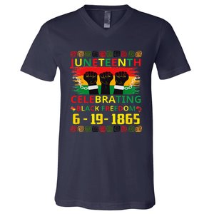 Juneteenth Celebrating Black Freedom 1865 African American V-Neck T-Shirt