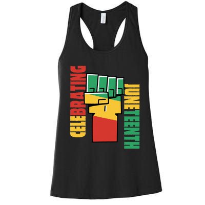 JUNETEENTH Celebrating Black Freedom 1865 African American Women's Racerback Tank