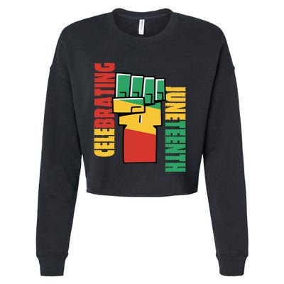 JUNETEENTH Celebrating Black Freedom 1865 African American Cropped Pullover Crew