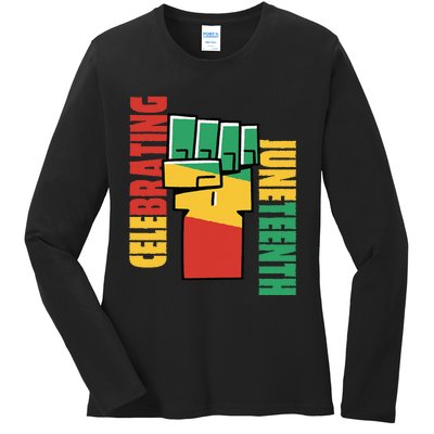 JUNETEENTH Celebrating Black Freedom 1865 African American Ladies Long Sleeve Shirt