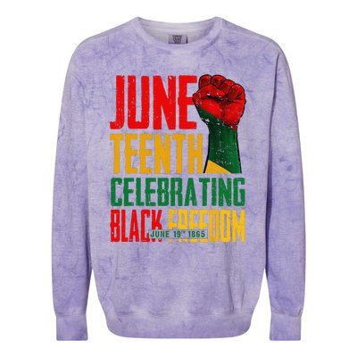 Juneteenth  Celebrating Black Freedom 1865 Colorblast Crewneck Sweatshirt