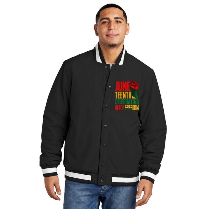 Juneteenth  Celebrating Black Freedom 1865 Insulated Varsity Jacket