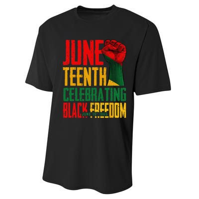 Juneteenth  Celebrating Black Freedom 1865 Performance Sprint T-Shirt