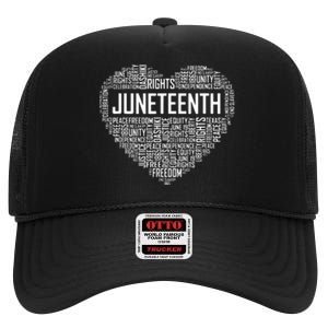 Juneteenth Celebrating Black Freedom 1865 African American High Crown Mesh Back Trucker Hat