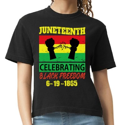 Juneteenth Celebrating Black Freedom 1865 Flag Comfort Colors Boxy T-Shirt