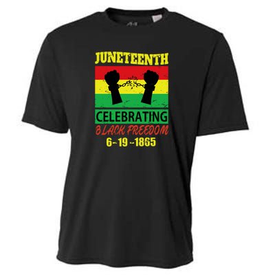 Juneteenth Celebrating Black Freedom 1865 Flag Cooling Performance Crew T-Shirt