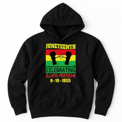 Juneteenth Celebrating Black Freedom 1865 Flag Hoodie