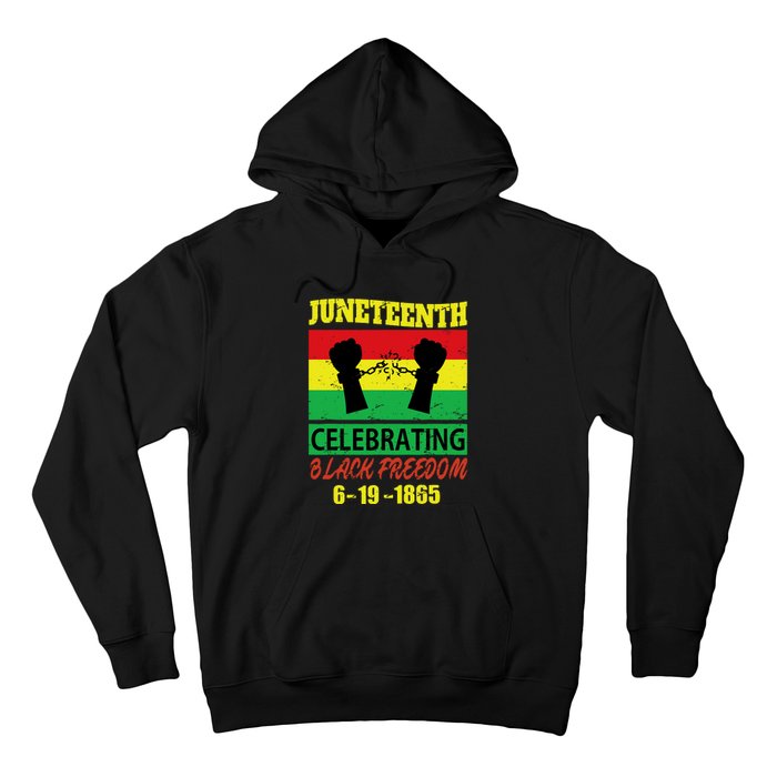 Juneteenth Celebrating Black Freedom 1865 Flag Hoodie