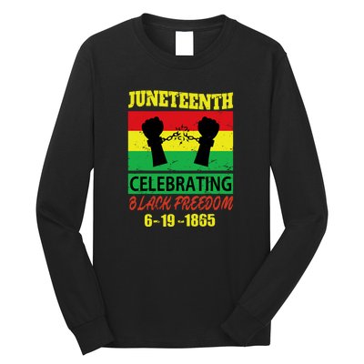 Juneteenth Celebrating Black Freedom 1865 Flag Long Sleeve Shirt