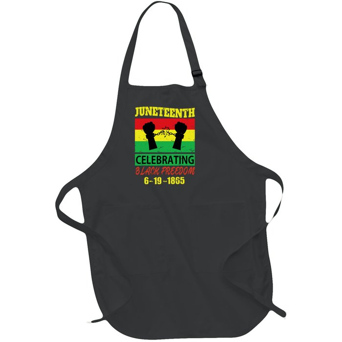 Juneteenth Celebrating Black Freedom 1865 Flag Full-Length Apron With Pockets