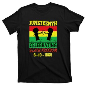 Juneteenth Celebrating Black Freedom 1865 Flag T-Shirt