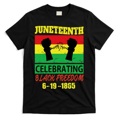 Juneteenth Celebrating Black Freedom 1865 Flag T-Shirt