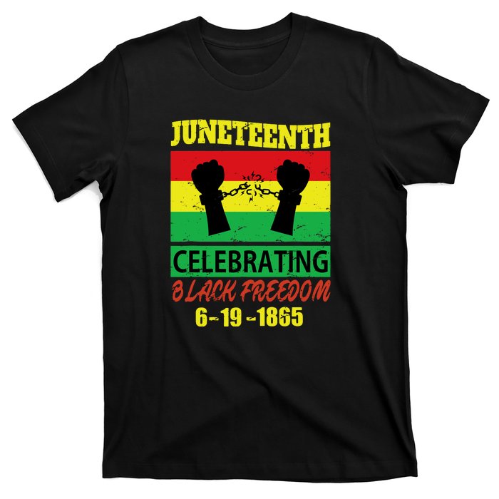 Juneteenth Celebrating Black Freedom 1865 Flag T-Shirt