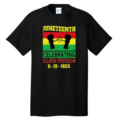 Juneteenth Celebrating Black Freedom 1865 Flag Tall T-Shirt