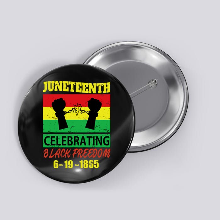 Juneteenth Celebrating Black Freedom 1865 Flag Button