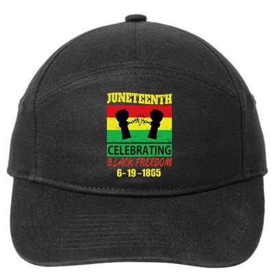 Juneteenth Celebrating Black Freedom 1865 Flag 7-Panel Snapback Hat