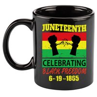 Juneteenth Celebrating Black Freedom 1865 Flag 11oz C Handle Ceramic Mug