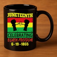 Juneteenth Celebrating Black Freedom 1865 Flag 11oz C Handle Ceramic Mug