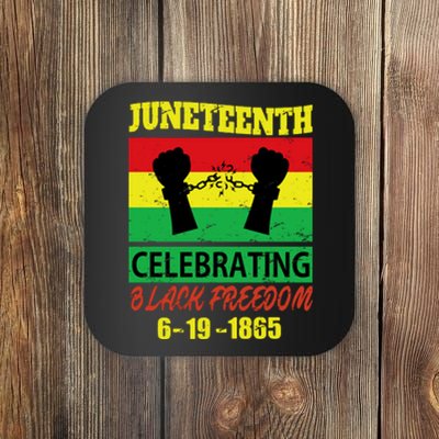 Juneteenth Celebrating Black Freedom 1865 Flag Coaster