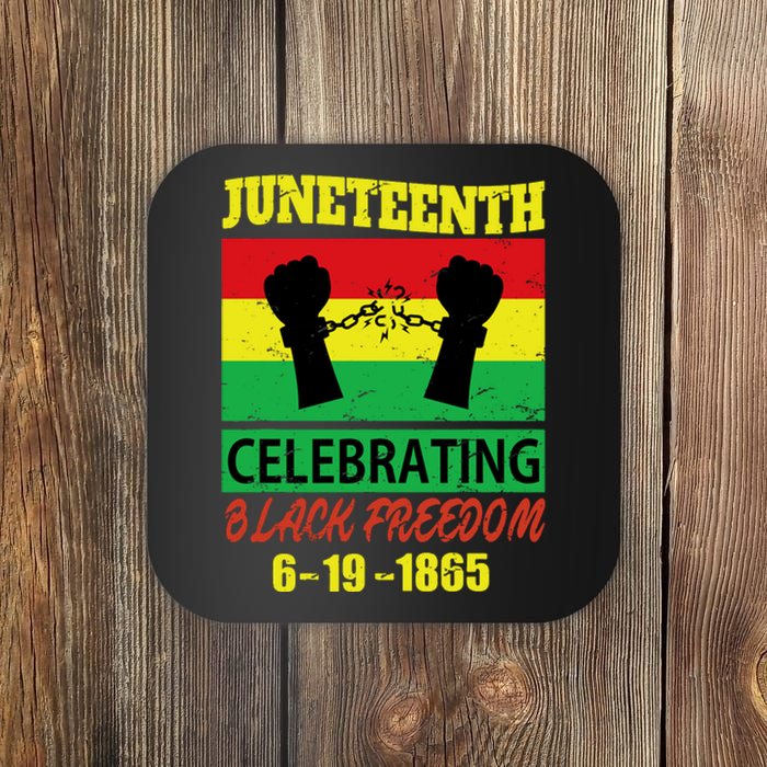 Juneteenth Celebrating Black Freedom 1865 Flag Coaster