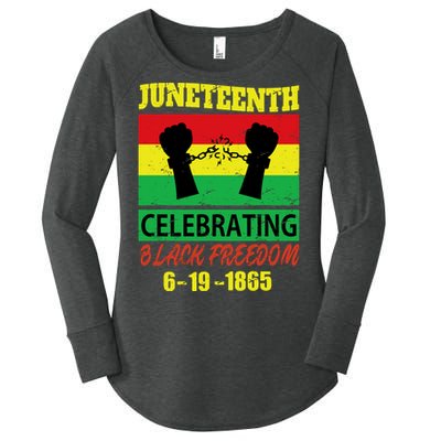 Juneteenth Celebrating Black Freedom 1865 Flag Women's Perfect Tri Tunic Long Sleeve Shirt