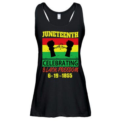 Juneteenth Celebrating Black Freedom 1865 Flag Ladies Essential Flowy Tank