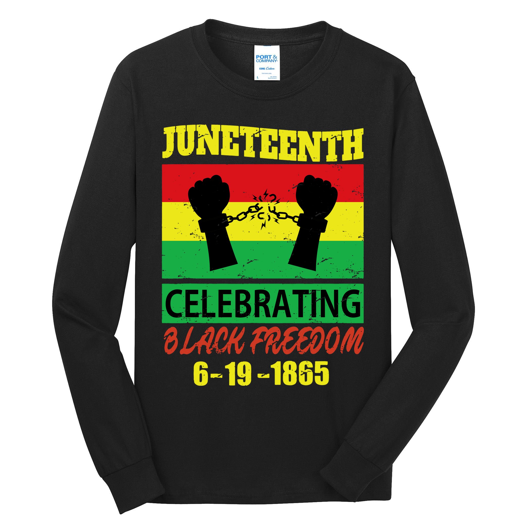Juneteenth Celebrating Black Freedom 1865 Flag Tall Long Sleeve T-Shirt