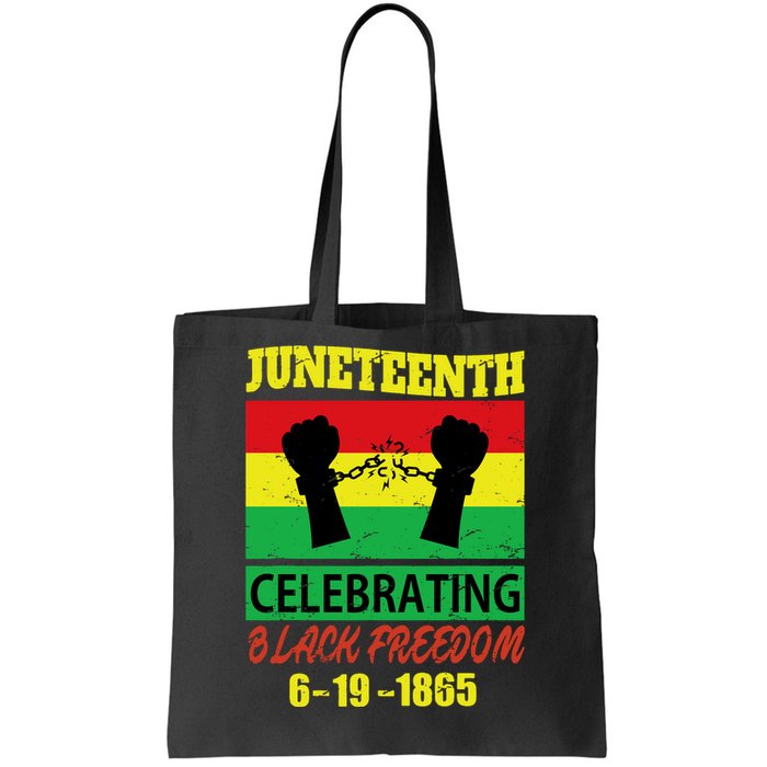 Juneteenth Celebrating Black Freedom 1865 Flag Tote Bag