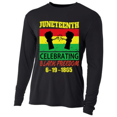 Juneteenth Celebrating Black Freedom 1865 Flag Cooling Performance Long Sleeve Crew